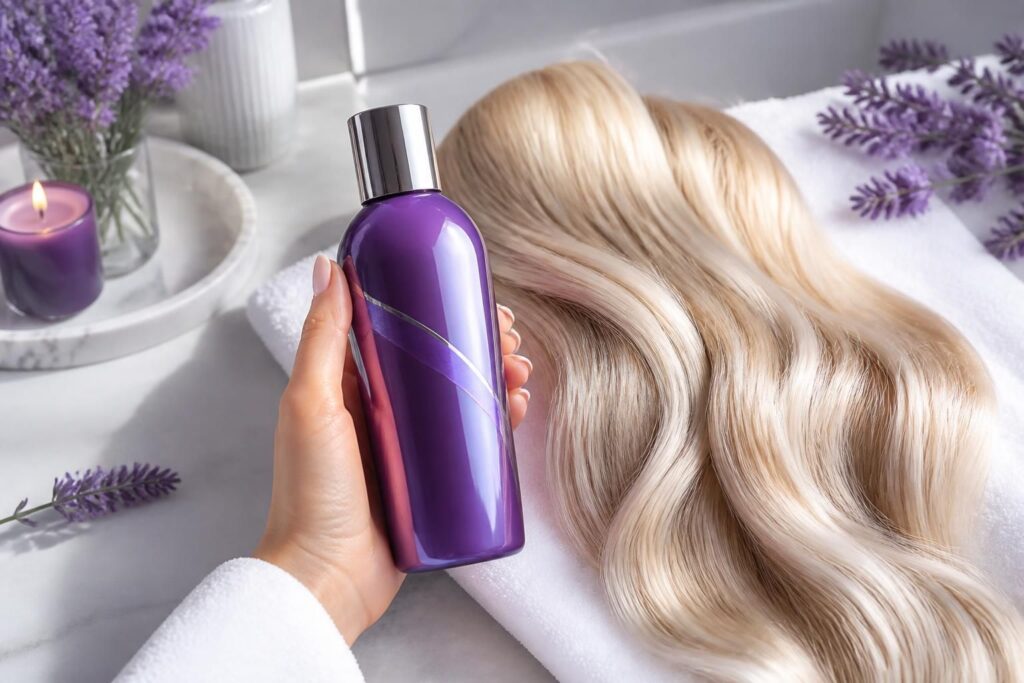 découvrez notre guide complet pour choisir le meilleur shampoing violet et sublimer l'éclat de vos cheveux tout en neutralisant les reflets jaunes indésirables.